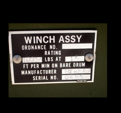 M35 2.5 TON M809 M900 MILITARY WINCH 10,000 POUND MILITARY WINCH LBS