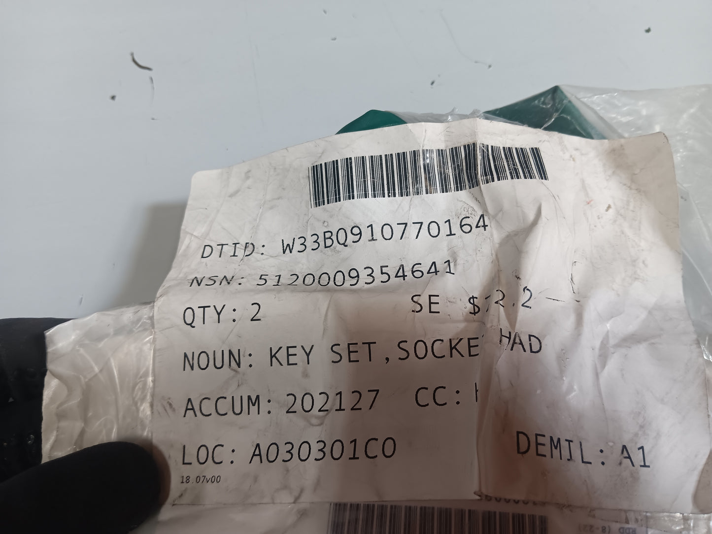 NSN 5120-00-935-4641 20-Pc Allen Hex Key Set SAE L-Style Socket Head Screw Keys