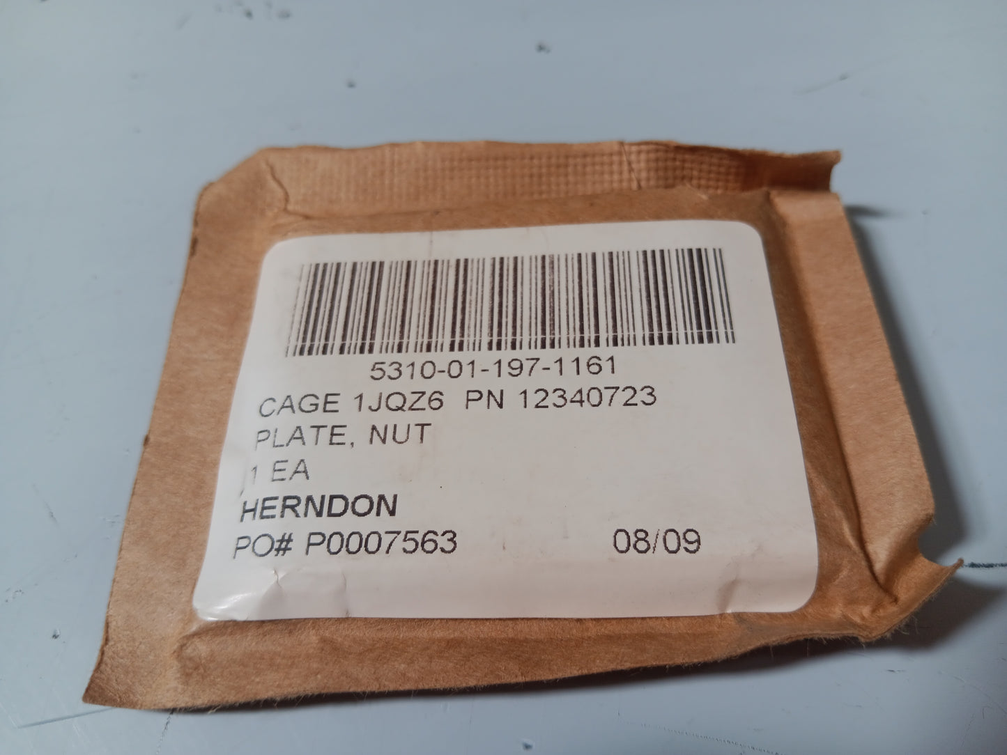 NSN 5310-01-197-1161 / 12340723 Plate Plain Nut