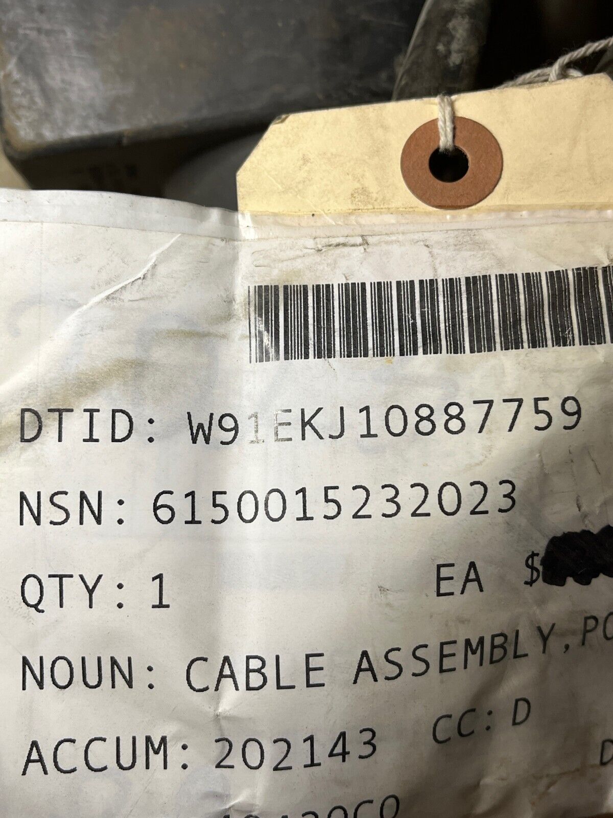 NATO 11682338 28V 500A SLAVE CABLE PLUG CONNECTOR 12314225 6150-01-523-2023