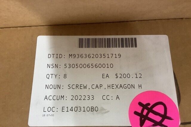 M88 SERIES RECOVERY VEHICLE 10867012 HEXAGON HEAD CAP SCREW 5305-00-656-0010