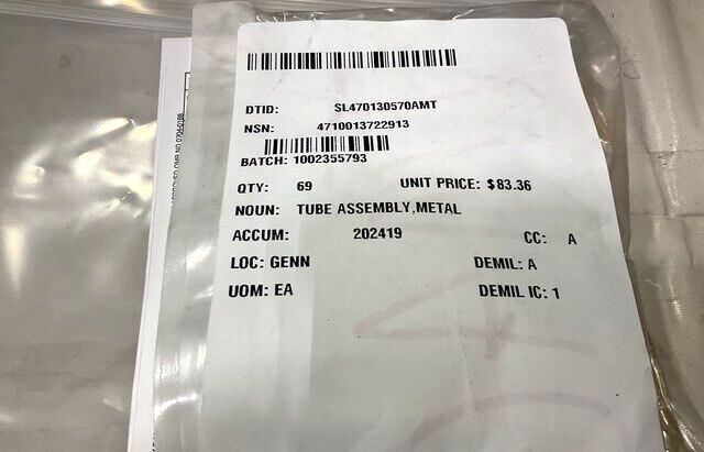 OSHKOSH M1070, M1000 CHETTL TRAILER SW33660 METAL TUBE ASSEMBLY 4710-01-372-2913