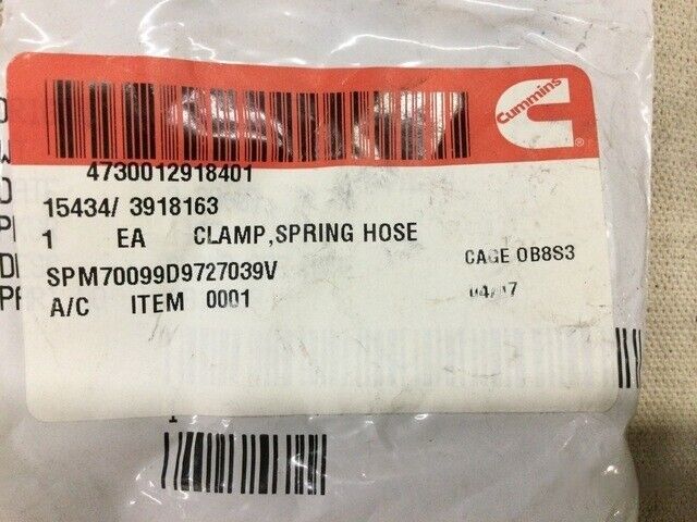 (2) CUMMINS 3937613 SPRING HOSE CLAMP FOR MMPV RG-31 MRAP 6B 5.9L DIESEL ENGINE