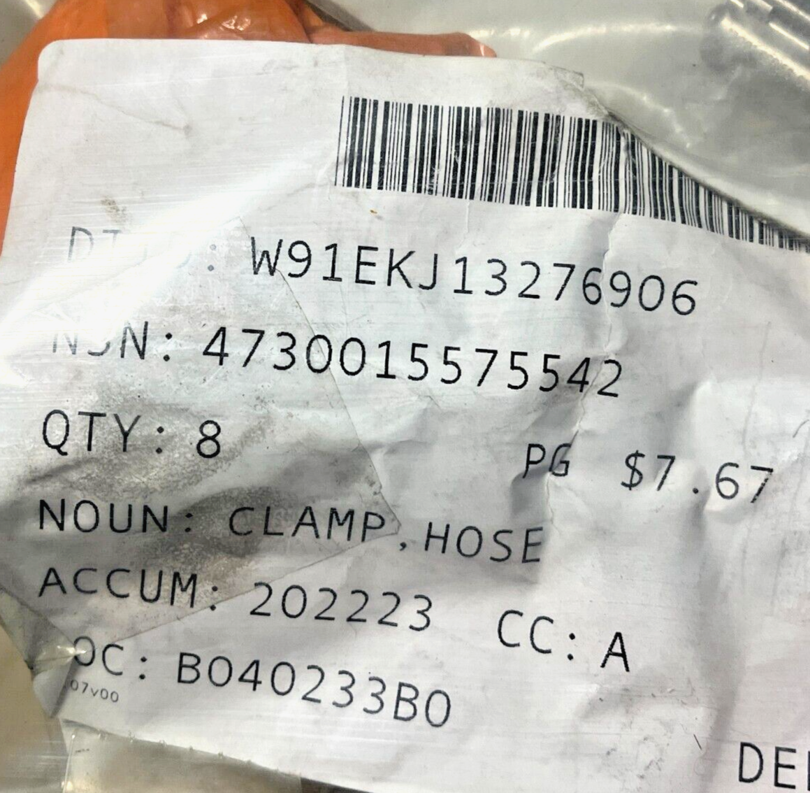 RG-31 MRAP, MMPV 0101031 1/2-1in HOSE CLAMP, WORM DRIVE 3917995 4730-01-557-5542