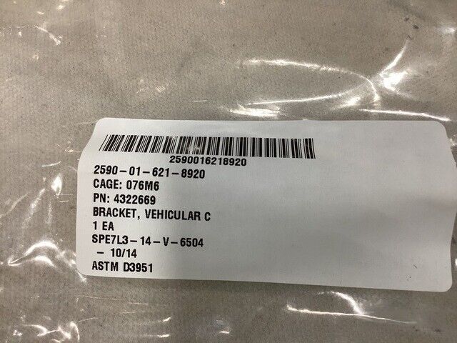 GENUINE MRAP M-ATV UI BAE 4322669 MOUNT HATCH VEHICULAR COMPONENTS BRACKET