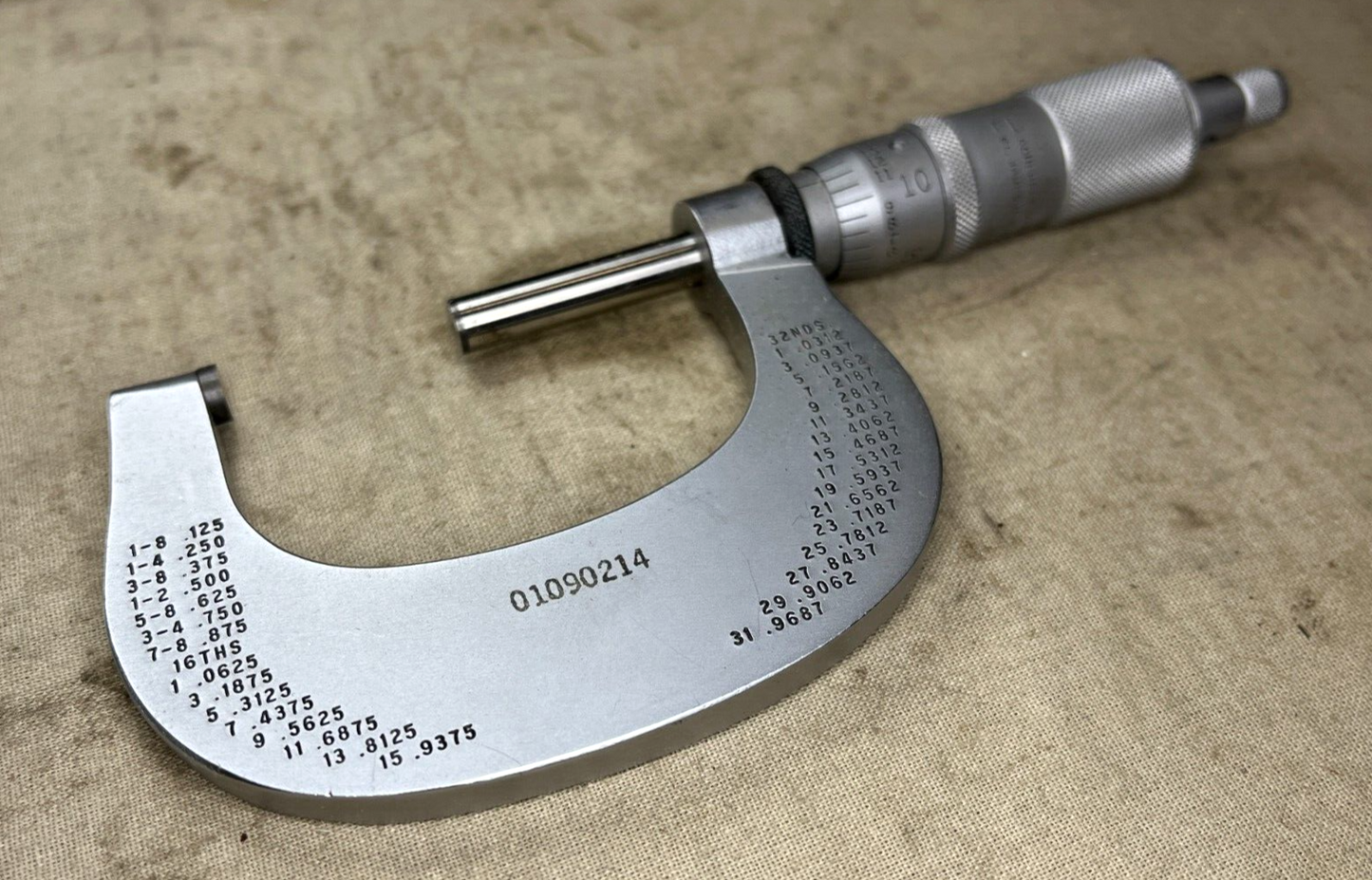 NEW T436RL-2 1-2" OUTSIDE MICROMETER CALIPER GGG-C-105 5210-00-243-2933
