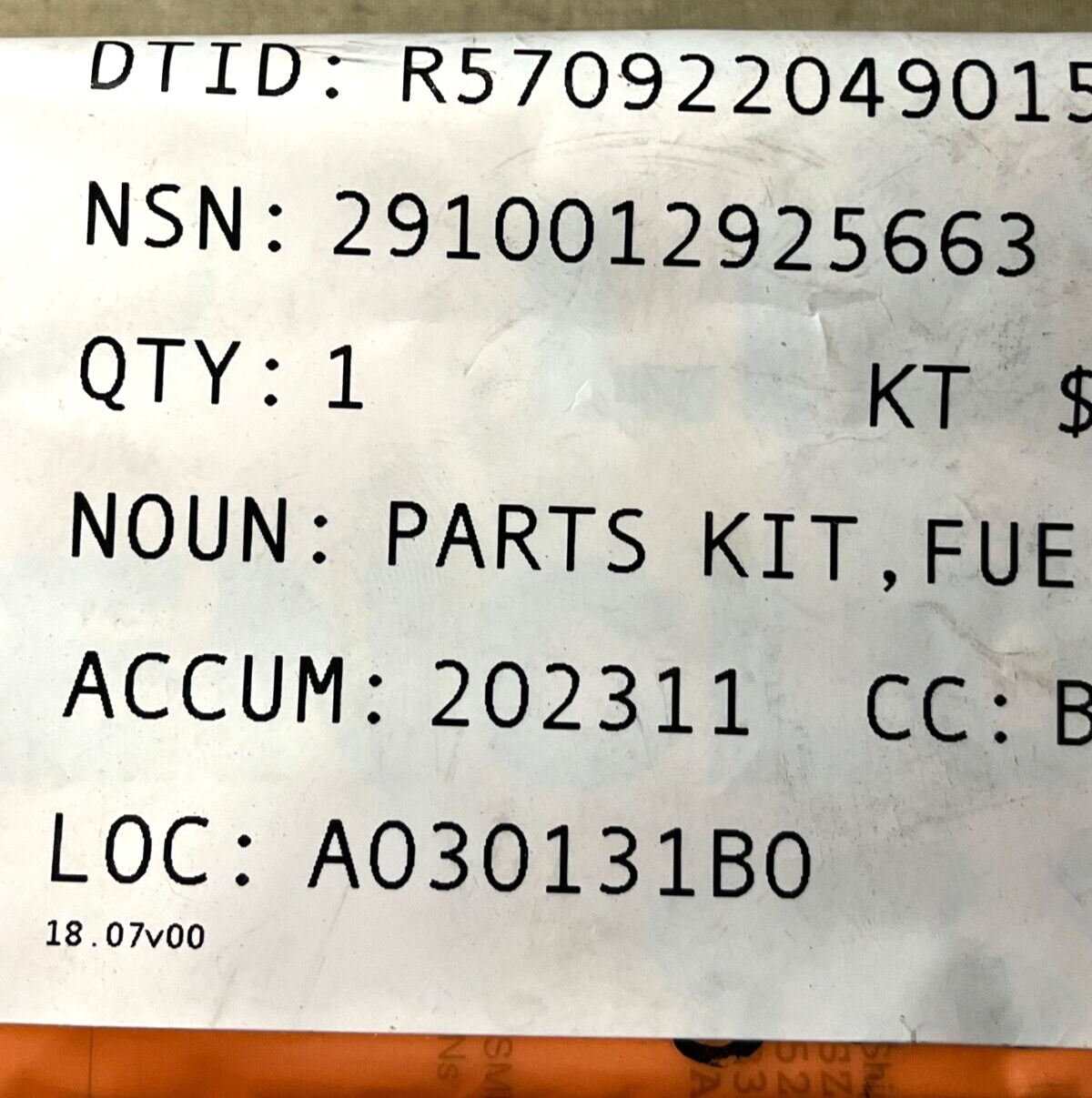 NEW M939 TRUCK SERIES 3802091 DIESEL E FUEL INJECTOR PARTS KIT 2910-01-292-5663