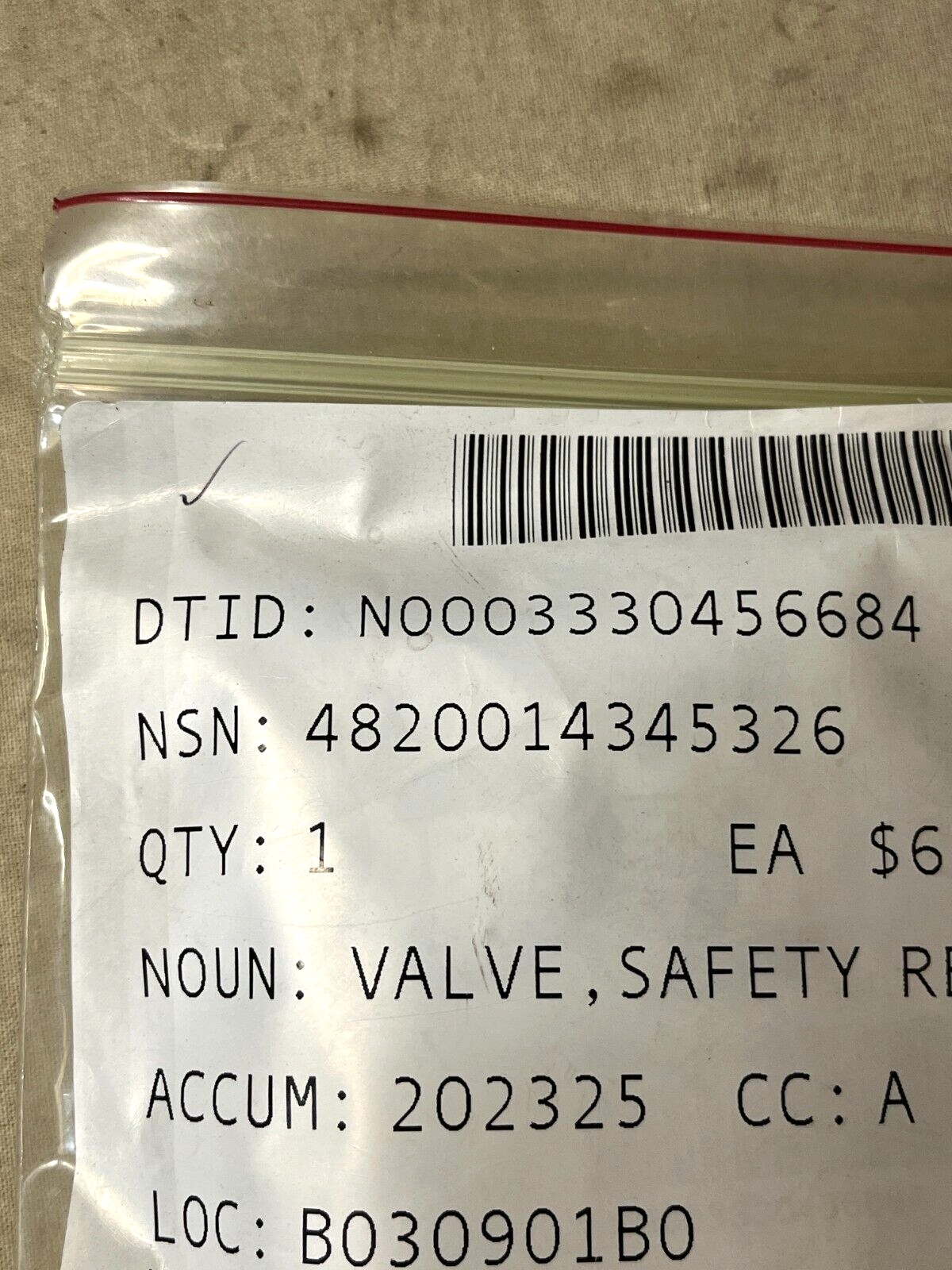 PATHFINDER CLASS T-AGS 60 SUPERLOK T63HPMA SAFETY RELIEF VALVE 4820-01-434-5326