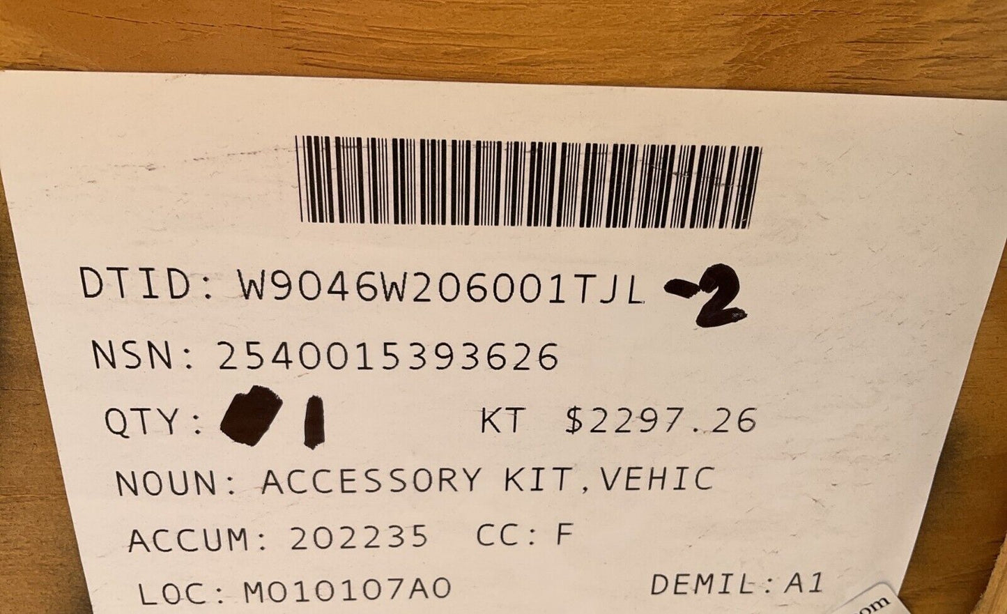 MILITARY STANDARD CAMMO-LMTV/LMTVT SOFT TOP COVER KIT 57K4846 2540-01-539-3626