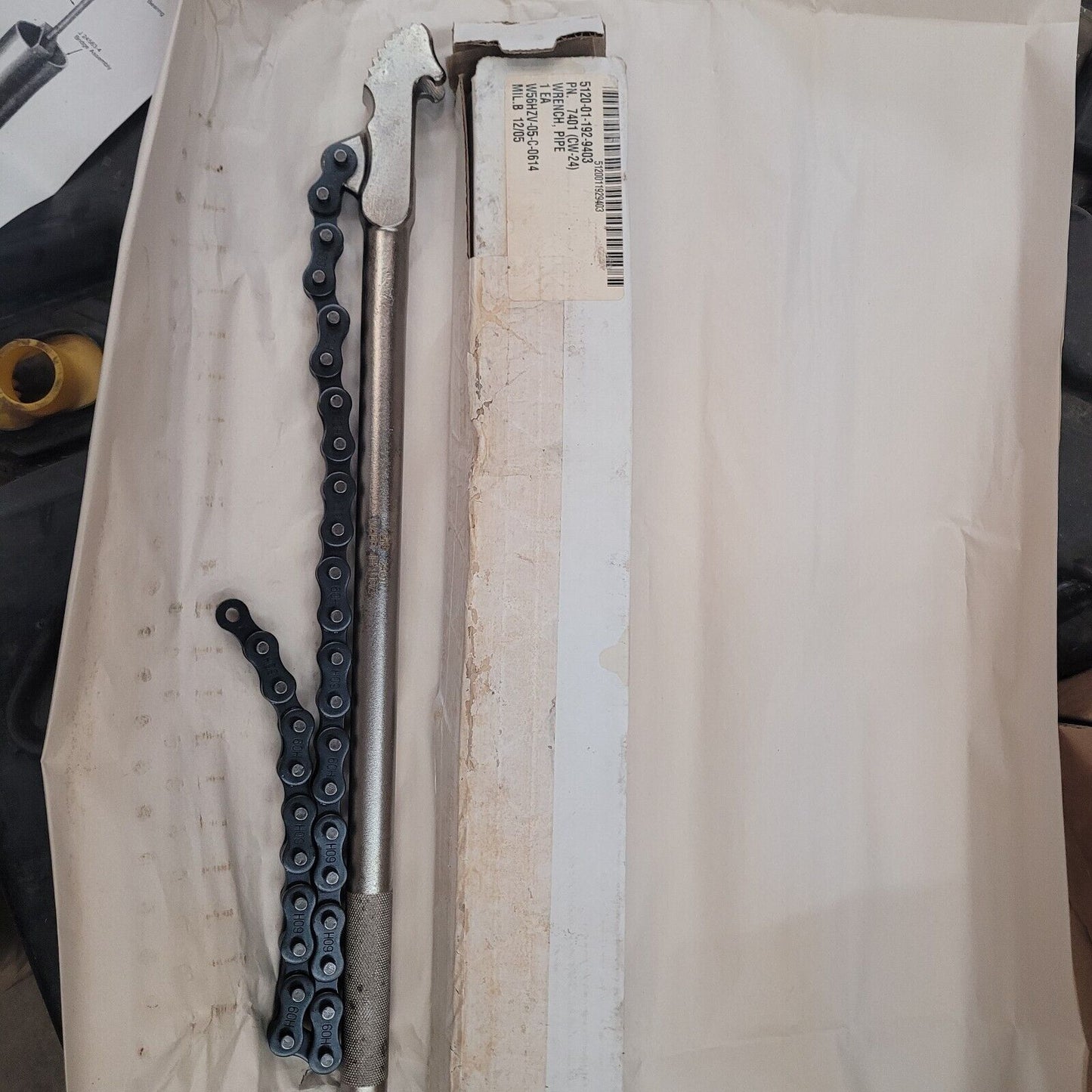 OSHKOSH 2AT783 OTC-7401 CW24 CHAIN PIPE WRENCH 5120-01-192-9403