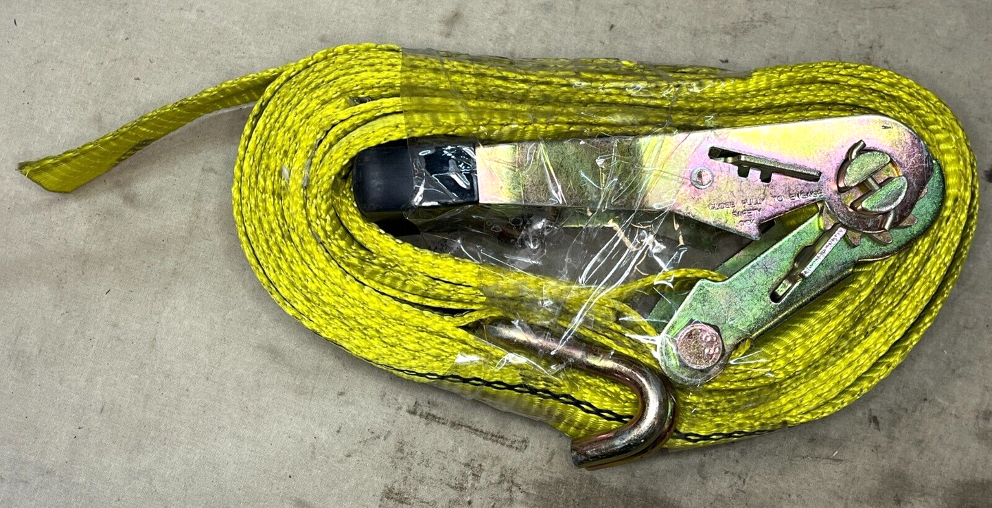 HEAVY DUTY TRUCK LOAD RATCHET TIE DOWN STRAP CLOSE FULLY TO ENGAGE SAFETY LOCK