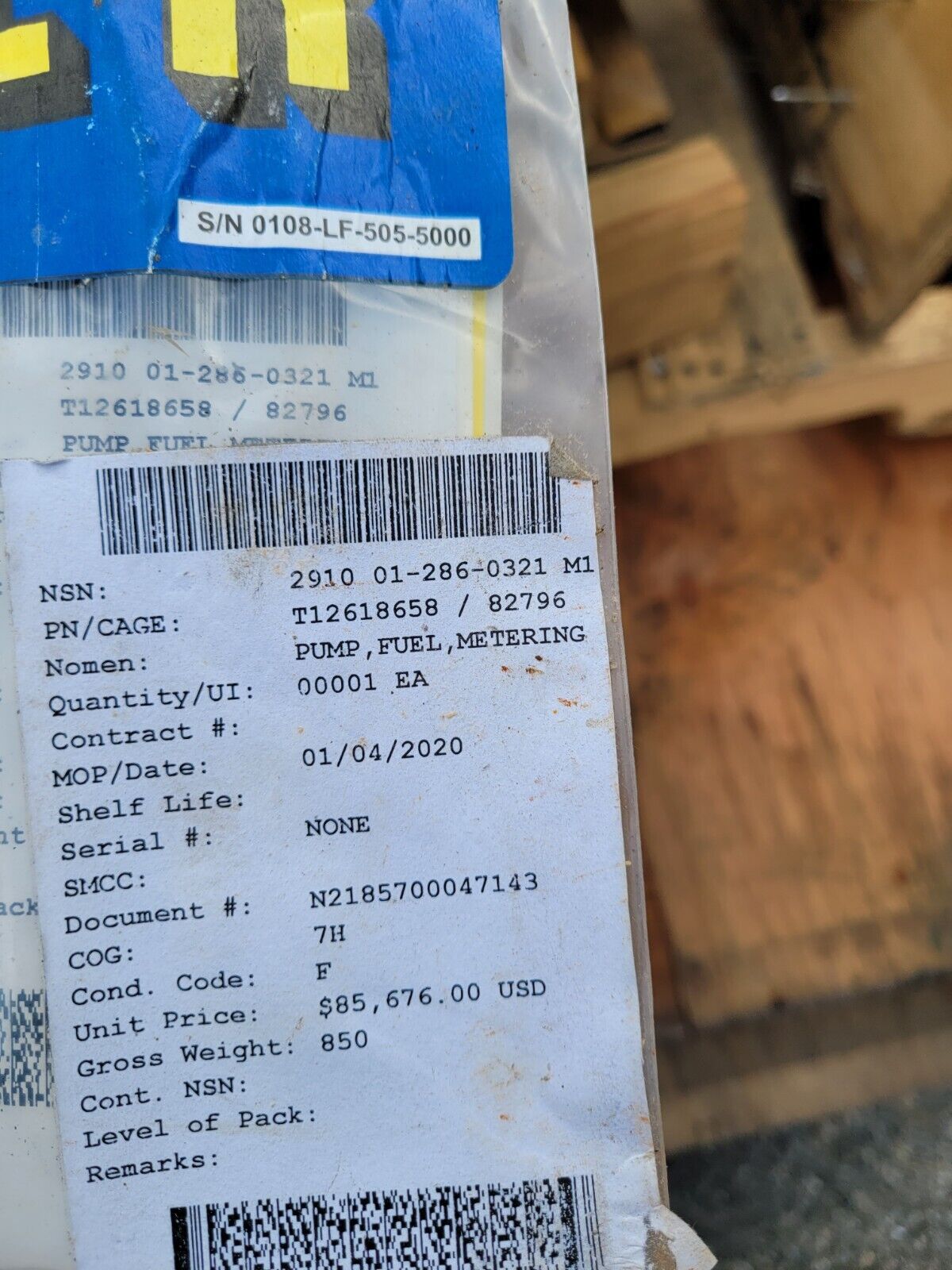 MILITARY METERING & DISTRIBUT FUEL PUMP T12618614 104198-0270 2910-01-286-0321