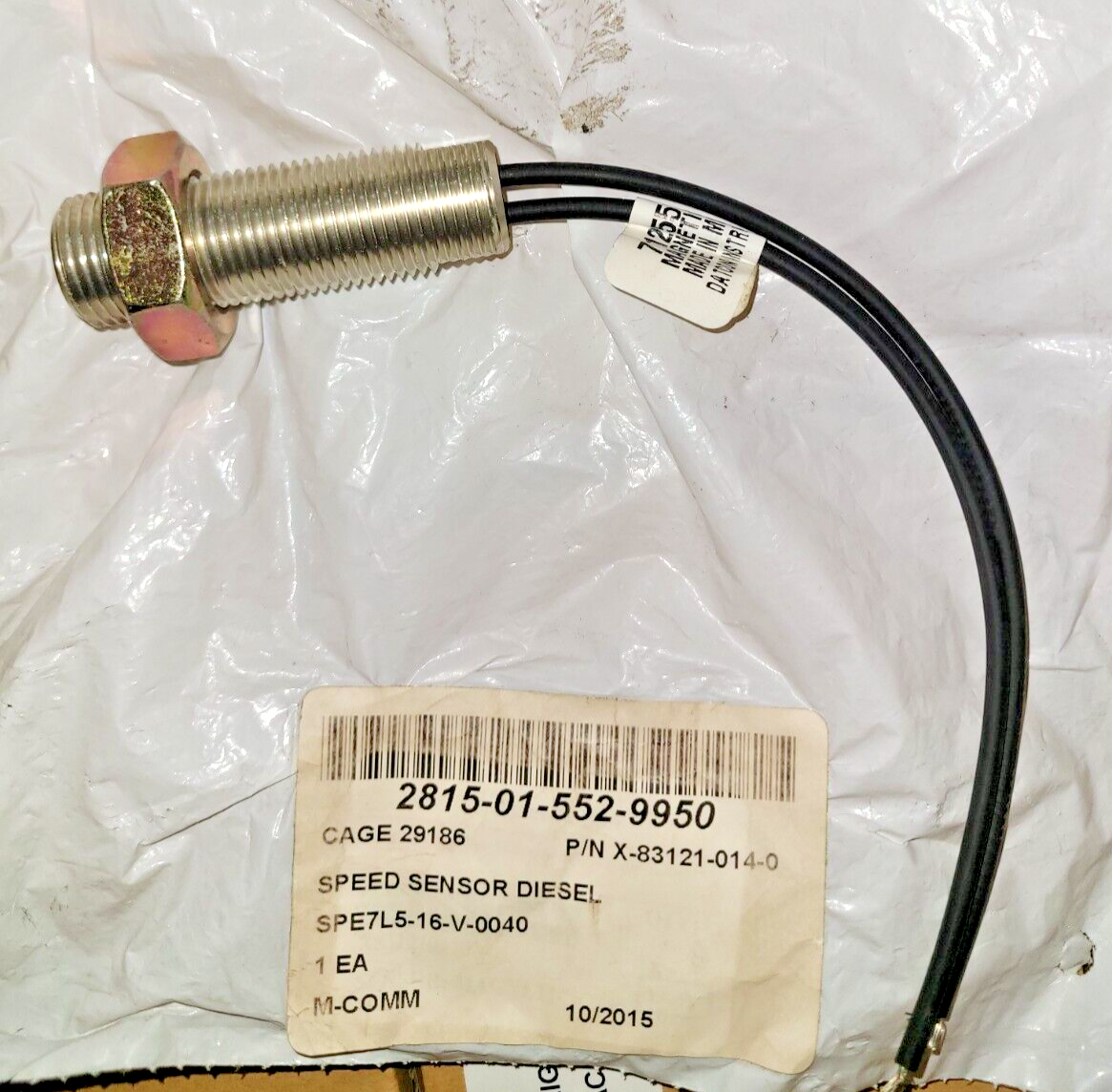 DIESEL ENGINE SPEED SENSOR 2815-01-552-9950 TENT MODULAR GENERAL PURPOSE SYSTEM
