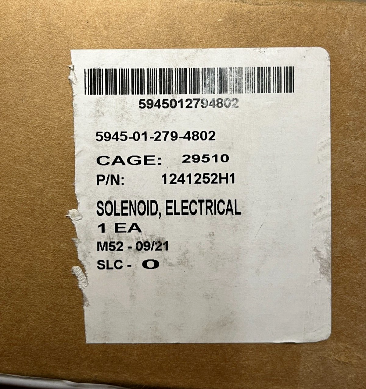 M939 TRUCK TROMBETTA 3921980 ELECTRICAL SHUT DOWN SOLENOID 5945-01-279-4802