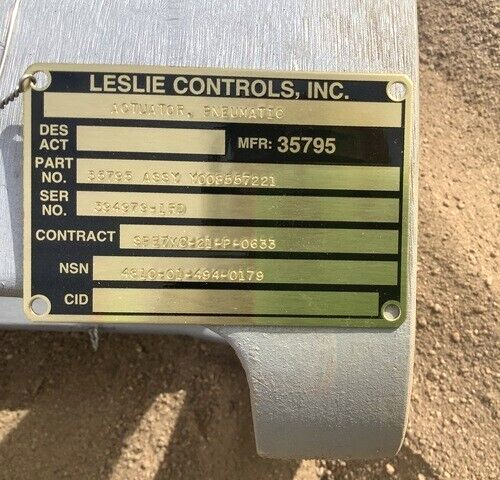 USS WASP LHD-1 LESLIE Y008557221K1 HYDRAULIC PNEUMATIC ACTUATOR 4810-01-494-0179