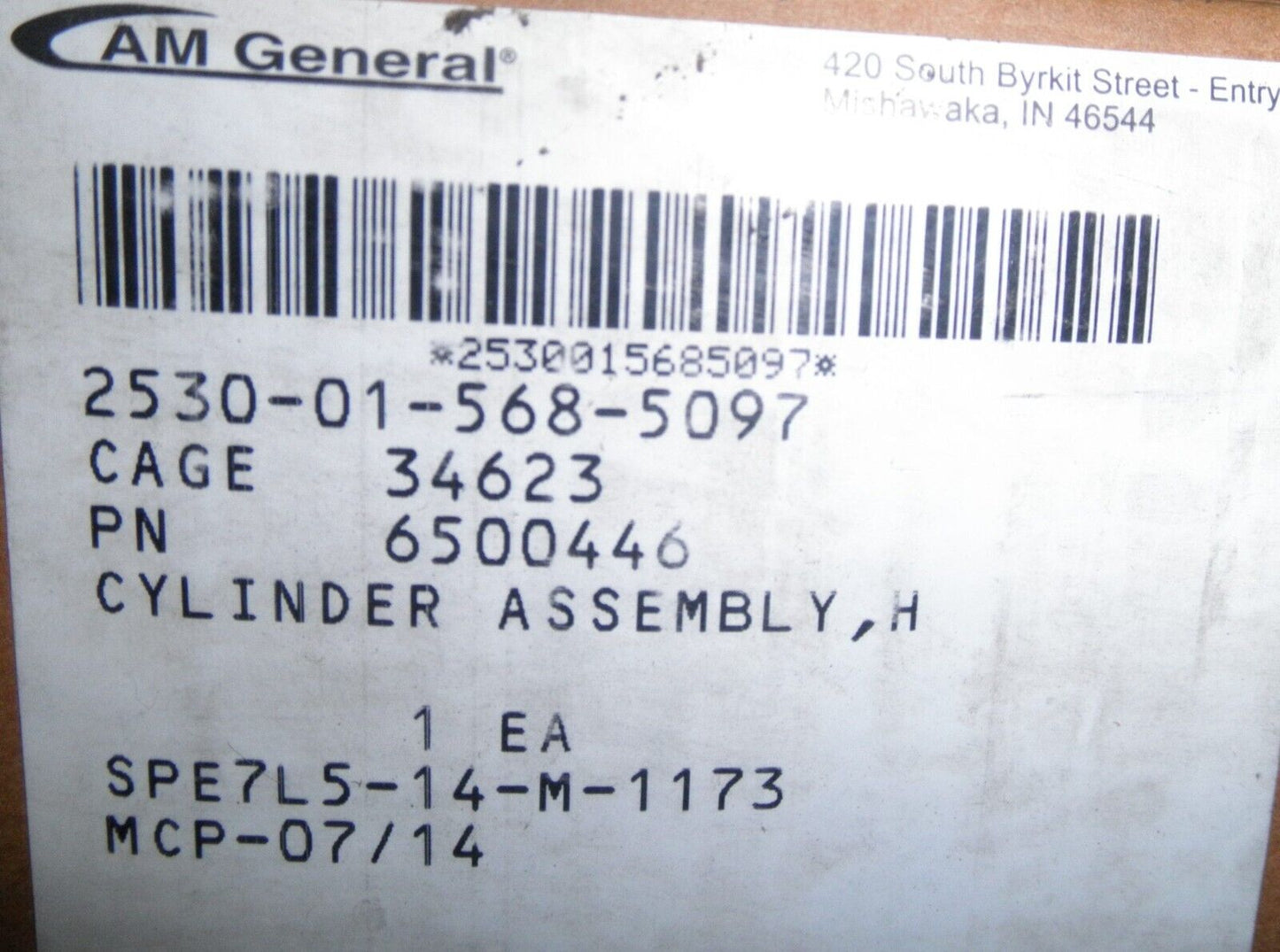HMMWV AM General 6500446 Brake Master Cylinder KIT R6500217 2530-01-568-5097