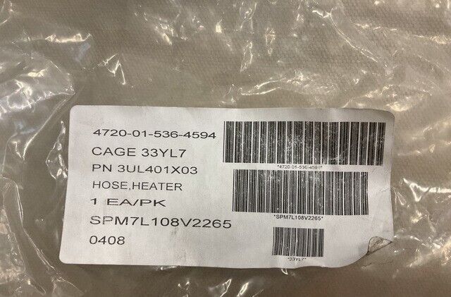 LMTV 2.5T CARGO TRUCK BAE SYSTEMS 12484527-002 GRAY HEATER HOSE 4720-01-536-4594