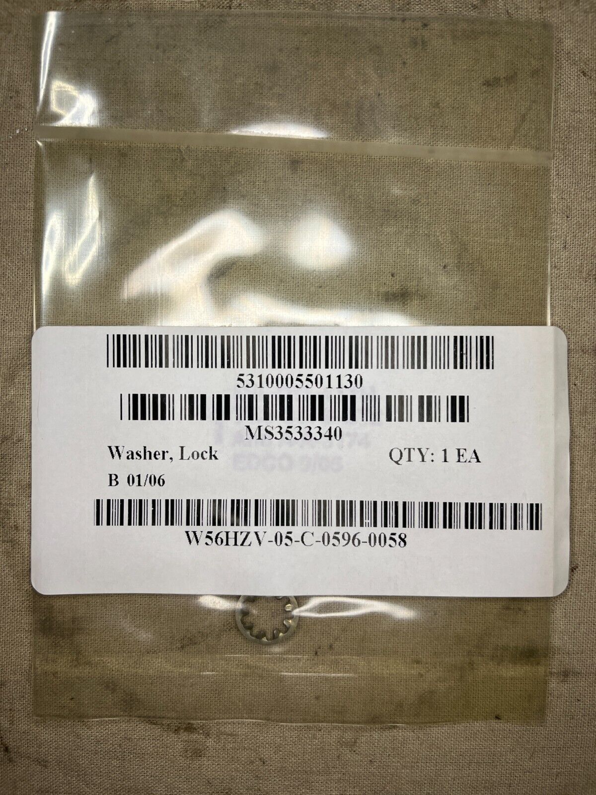 MILITARY MS35333-40 1/4'' INTERNAL TOOTH LOCK WASHER N404P25C17 5310-00-550-1130