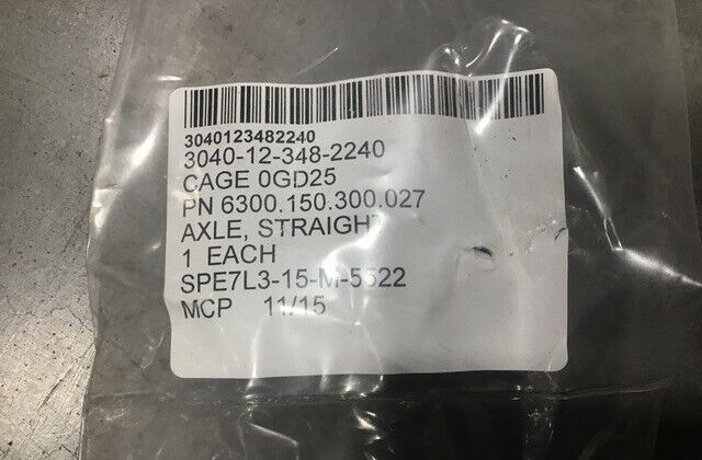 ALLIED DEFENSE 6300.150.300.027 10130102 STRAIGHT AXLE 3040-12-348-2240