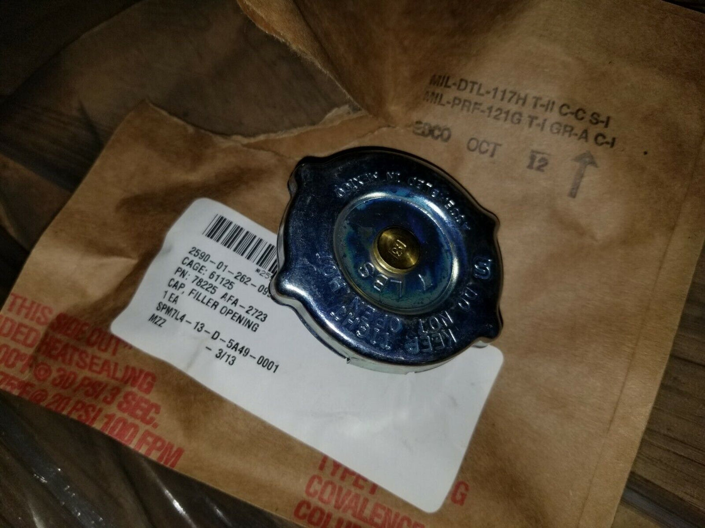 MEP802A-MEP803A RADIATOR CAP R28, NSN 2590-01-262-0996 AAX2640 36785608 R9 R-9