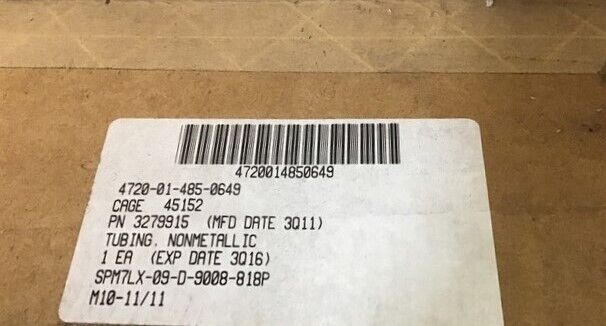 ROLL OF OSHKOSH 3279915 NON-METALLIC TUBING CLEAR VINYL 1.5 OD1 4720-01-485-0649