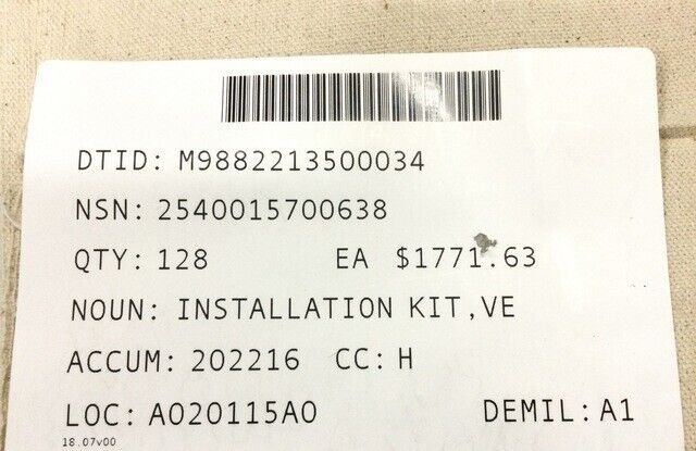 GENUINE MRAP-COUGAR CAT1 BMI A2 700-1510 ERGONOMIC GUNNER SEAT AND RESTRAINT KIT