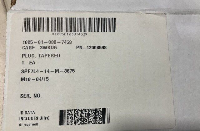 2008598 STEEL TAPERED PLUG 8" L, DIA. 2" 1025-01-038-7453