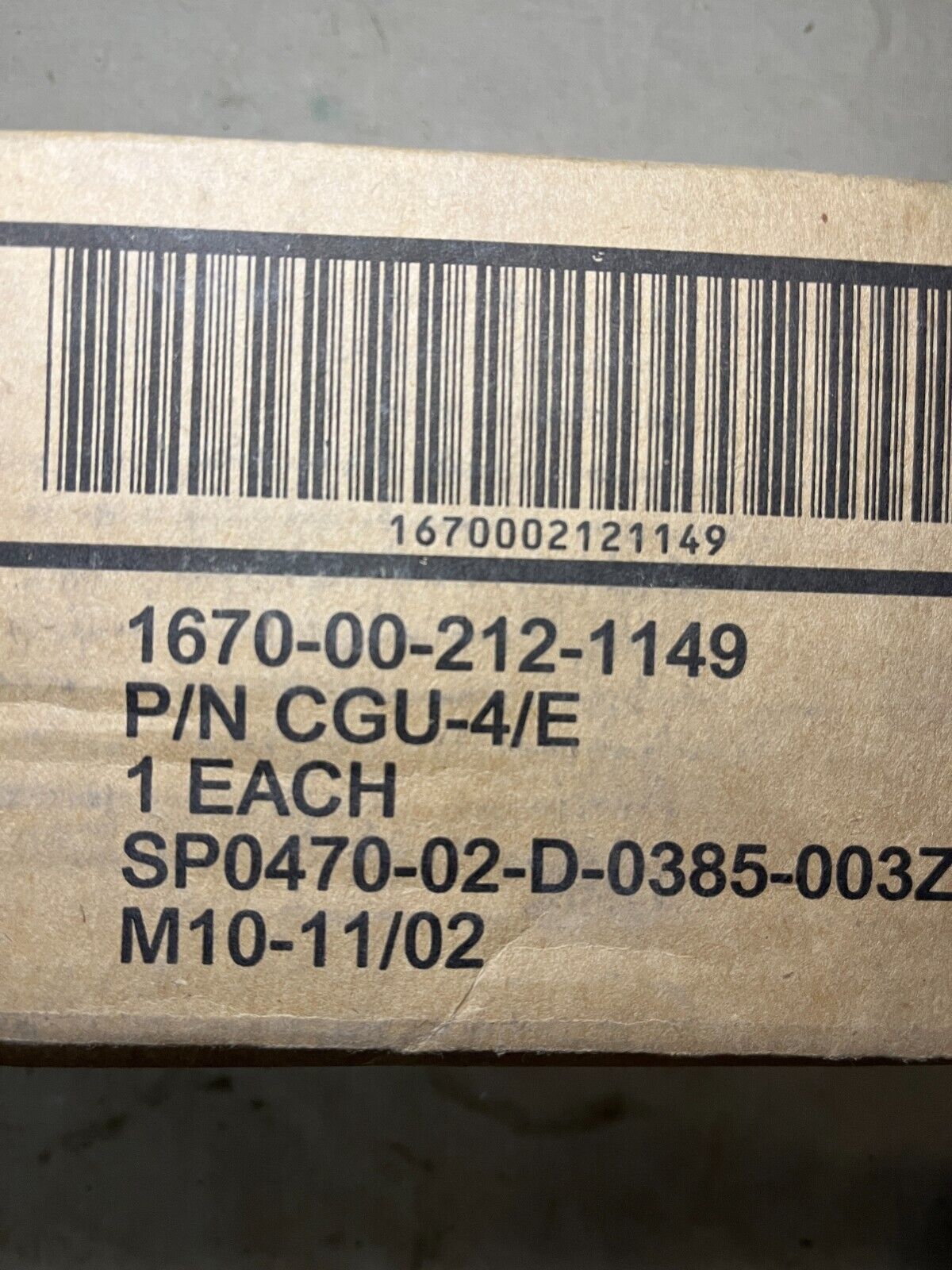 AIRCRAFT CARGO TIE DOWN HOOK LOAD CGU4E, M25959-1B 10000 LBS 1670-00-212-1149