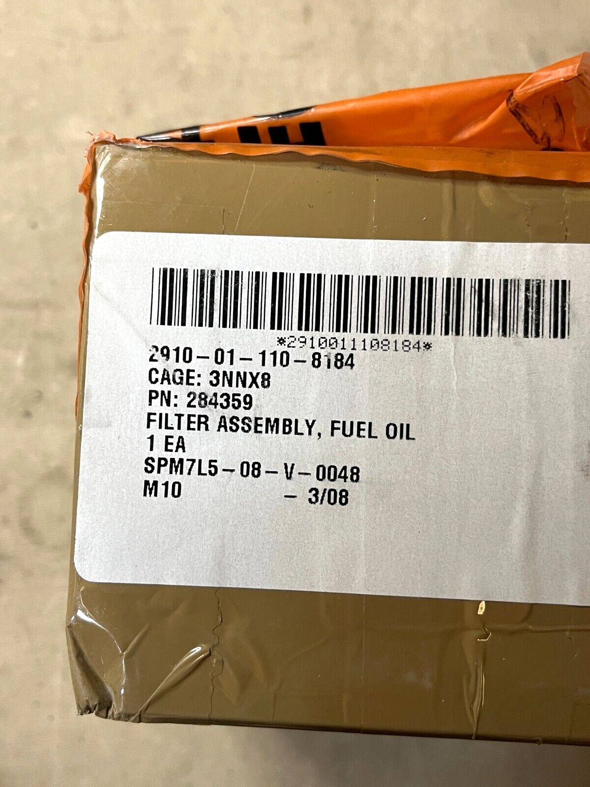 USGI MEP-802A, 803A, 812A, 813A 284359 FLUID FILTER OIL ASSY 2910-01-110-8184