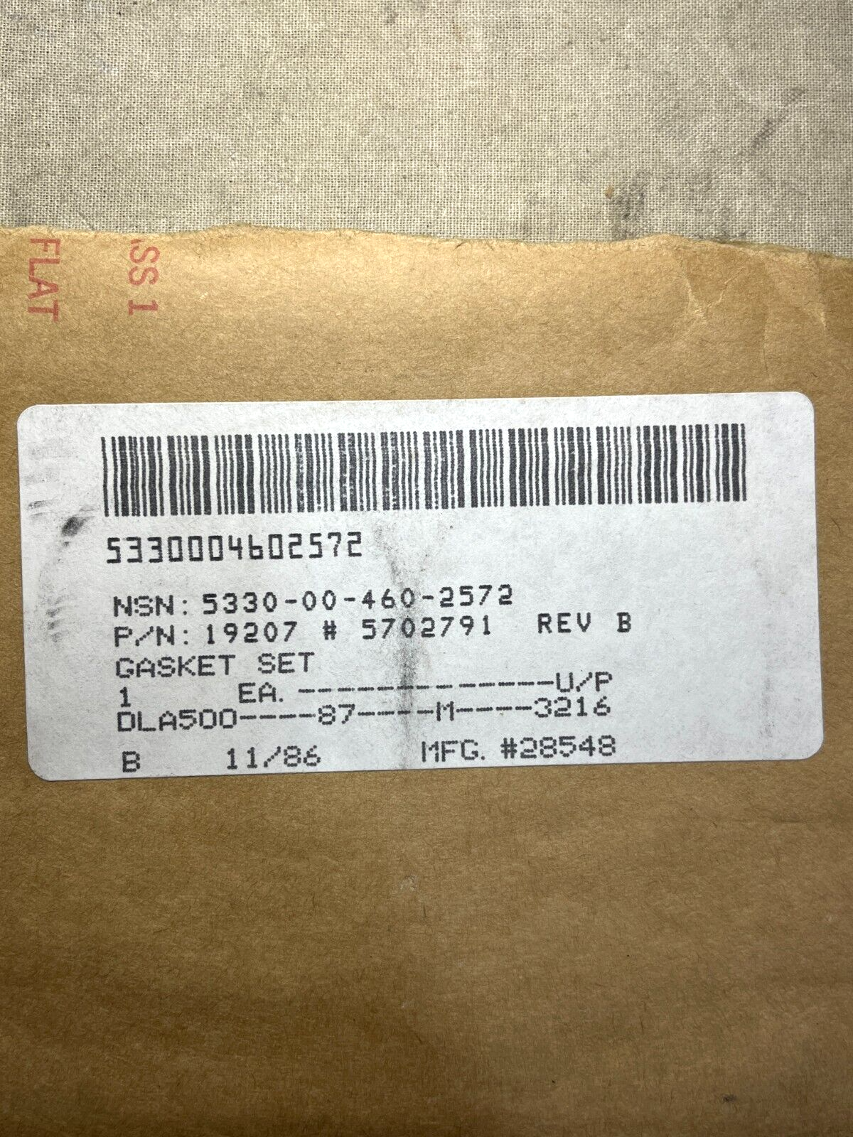 USGI MILITARY GASKET SET FOR TURBO DIESEL ENGINE 5702791 5330-00-460-257