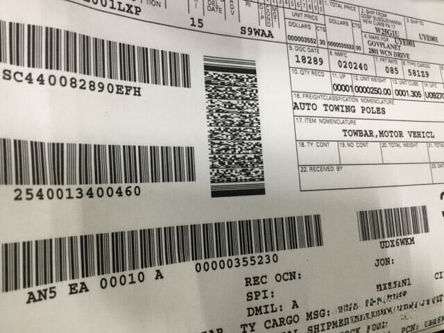 M989A1 HEMAT DRS SUSTAINMENT SW27025 MOTOR VEHICLE TOWBAR 2540-01-340-0460