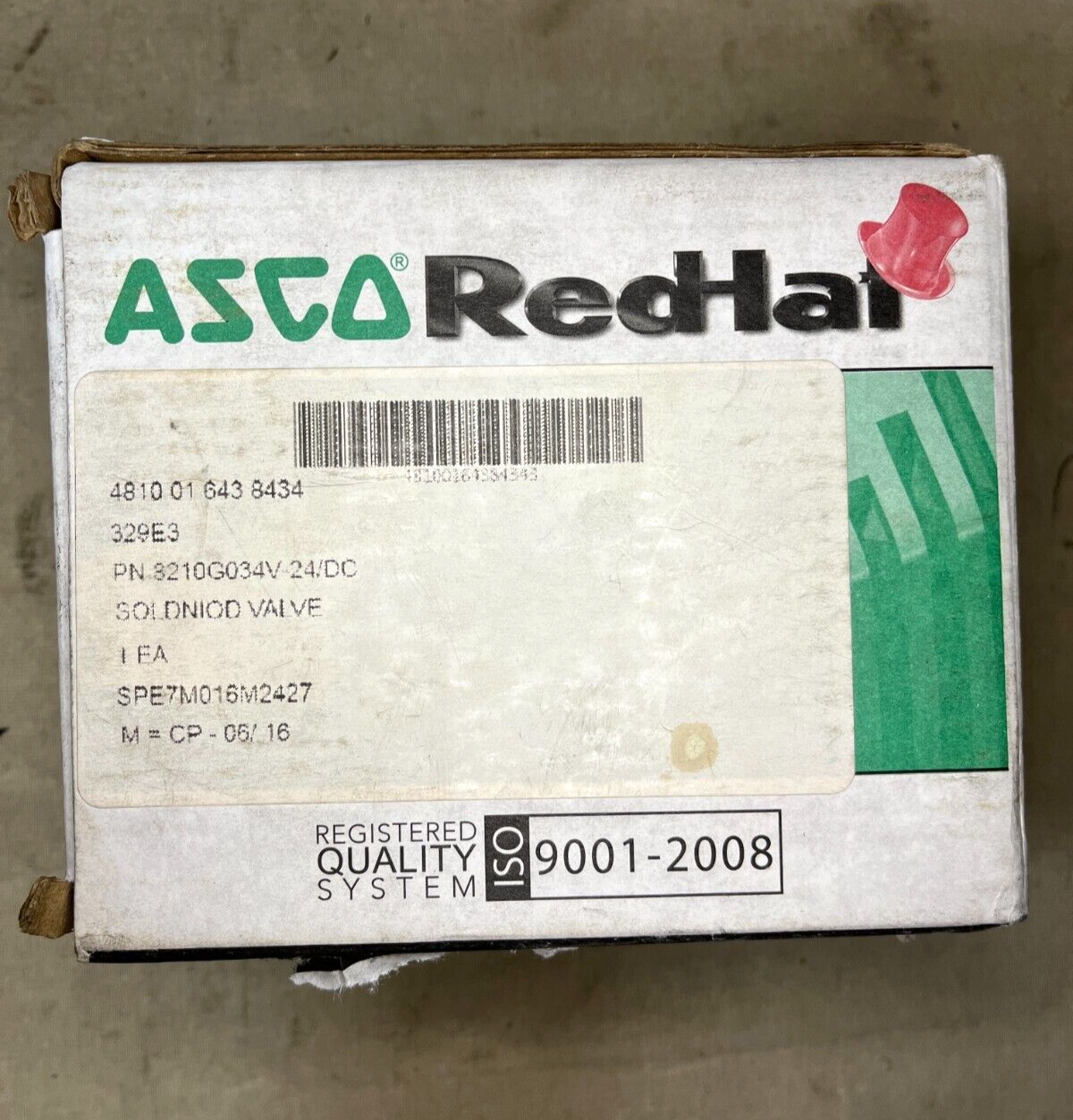 ASCO REDHAT 8210G034V-24DC GENERAL PURPOSE SOLENOID VALVE 4810-01-643-8434
