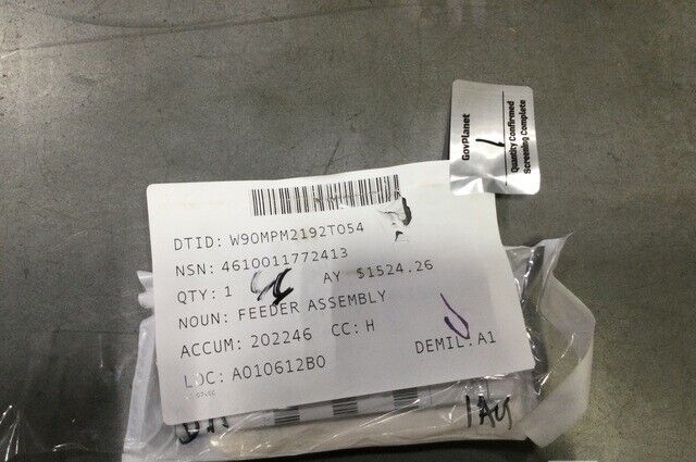 FEEDER ASSY 4656 169076 Fits SSFM-50B12 BROMINATING UNIT 4610-01-177-2413 NOS