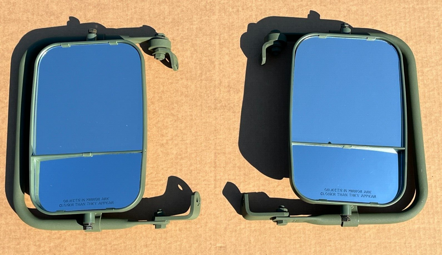 NEW HMMWV MIRROR ASSY SET, PAIR Humvee H1 HUMMER, M998 (12342129,12342130)GREEN