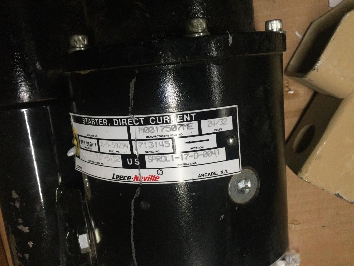 HEMTT, PLS VEHICLE M0017507ME ELECTRICAL ENGINE STARTER 1702680 2920-01-337-5152