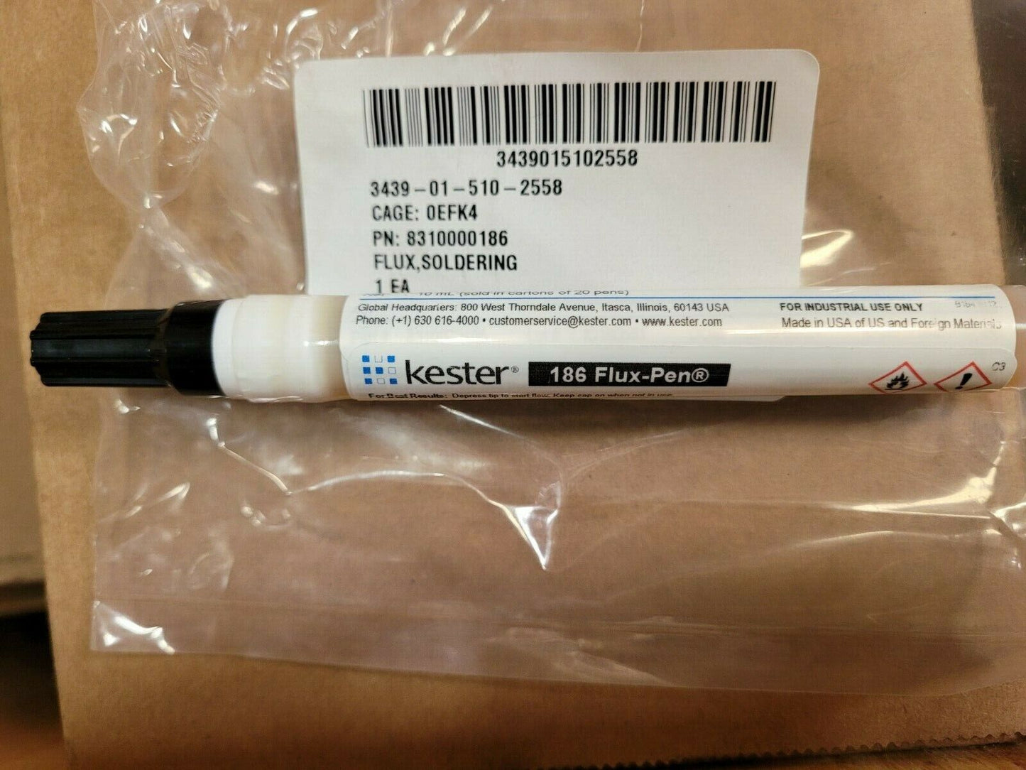 One Kester Flux Dispensing Pen # 186 for Solar Cell Panel 100% Authentic!