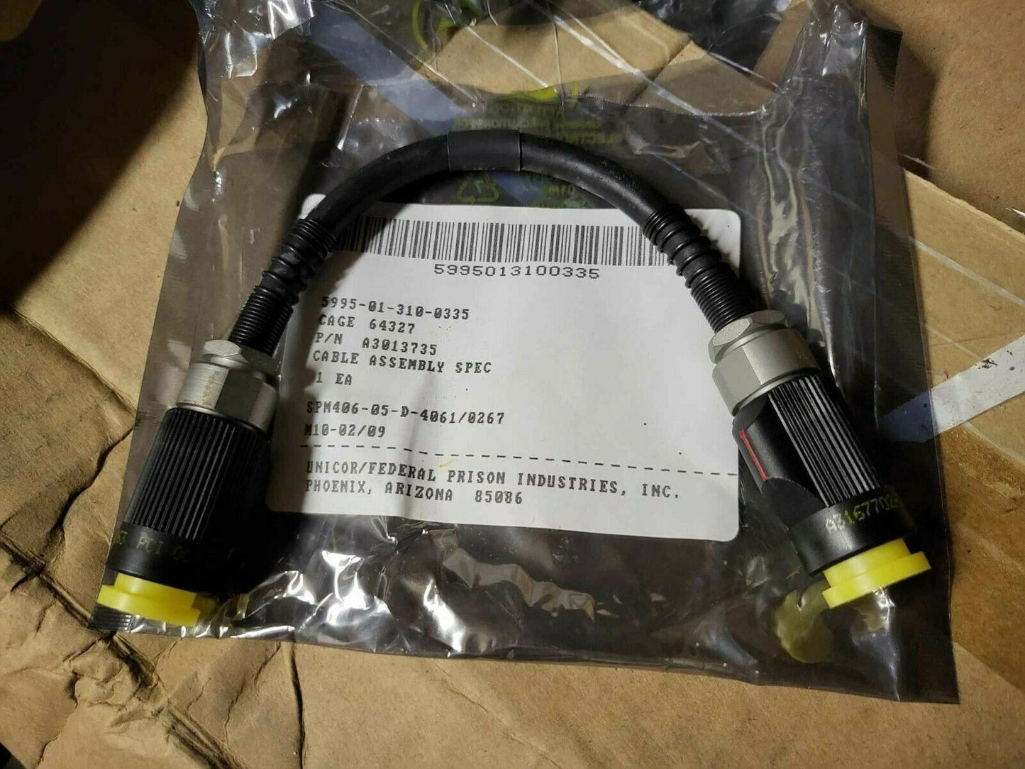 MRAP-M-ATV HUMVEE RADIO CABLE ASSY 6 pin W4 SINCGARS A3013735-8 5995-01-310-0335