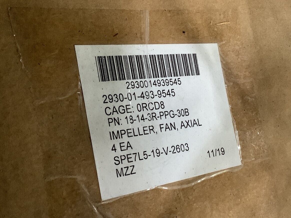 CROWLEY 18-14-3R-PPG-30B SHELTER AXIAL FAN IMPELLER 17-1-9428-1 2930-01-493-9545