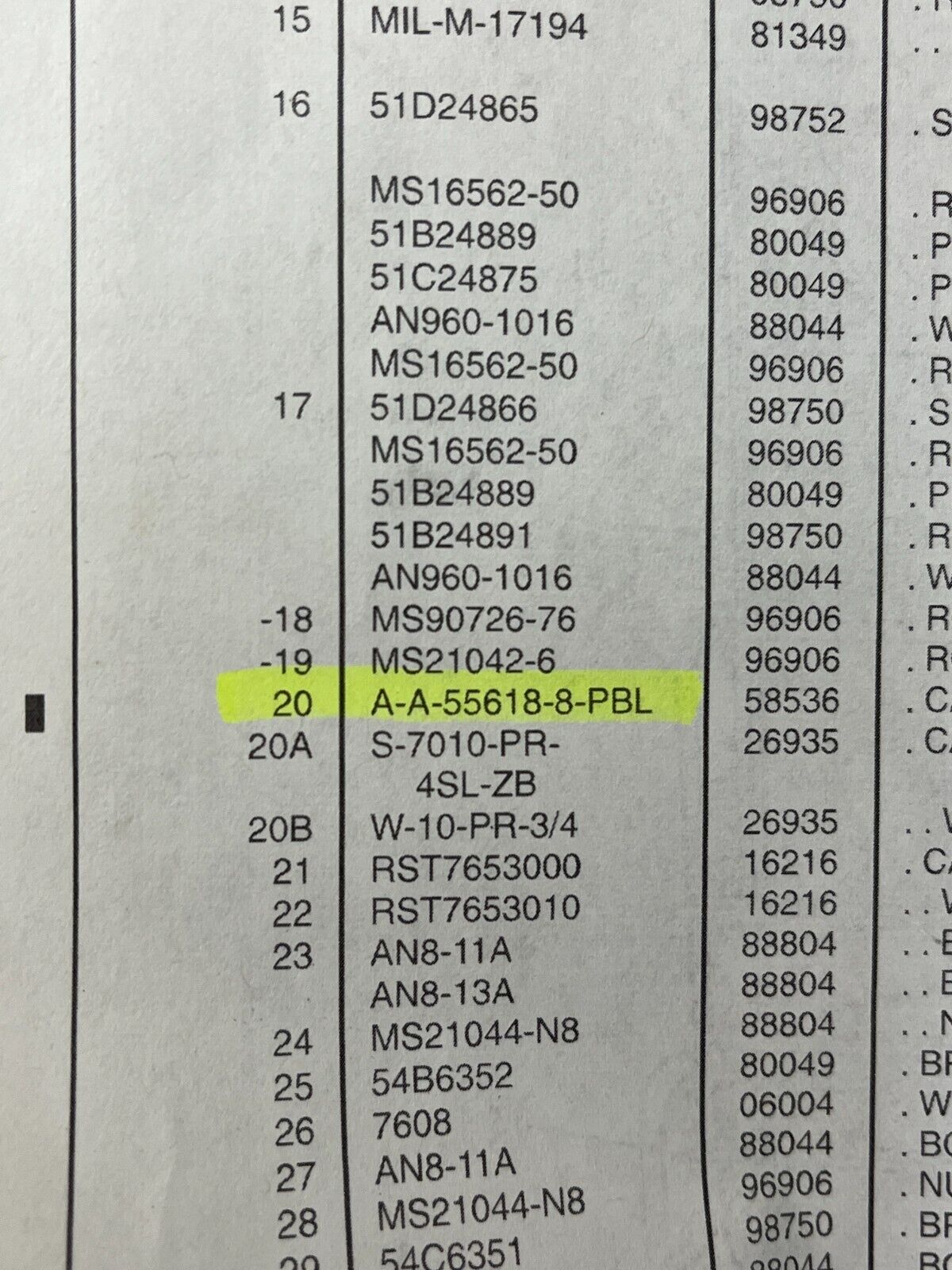 AIRCRAFT F-16 A-A-55618-8PBL SWIVEL CASTER CET20-24 A-A-55618 5340-01-453-0784