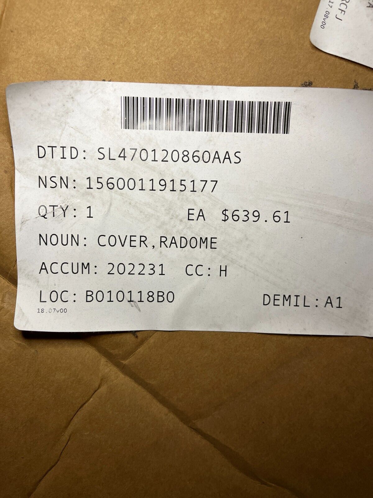 AIRCRAFT ORION P-3 SJ8665FP-178 RADOME BOOT COVER 428156-1 1560-01-191-5177