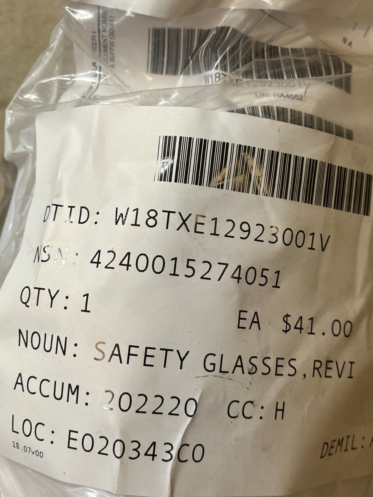ORIGINAL REVISION MILITARY 4-0076-9800 SAFETY GLASSES KIT W/BOX4240-01-527-4051
