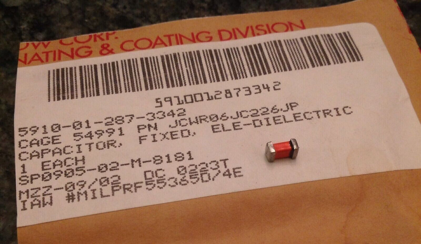 MILITARY CWR06JA226JP 10135105 ELECTROLYTIC FIXED CAPACITOR 5910-01-287-3342