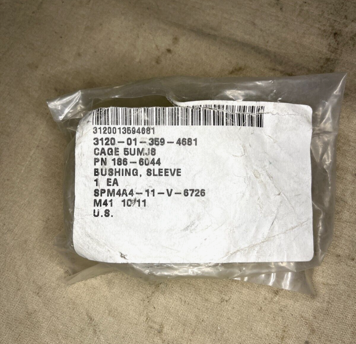 MEP802A-MEP803A TQG 10KW 186-6044 ONAN SLEEVE BUSHING 3120-01-359-4681 NOS