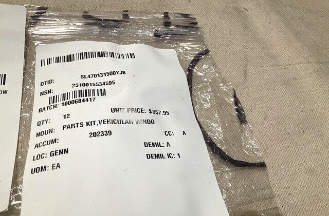 621B SCRAPER COLE MOTORSPORTS 40-103S VEHICULAR WINDOW PART KIT 2510-01-553-4595