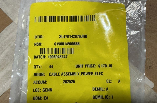Power Cable Assy 12995258 NSN 6150-01-490-0886 - photo 7