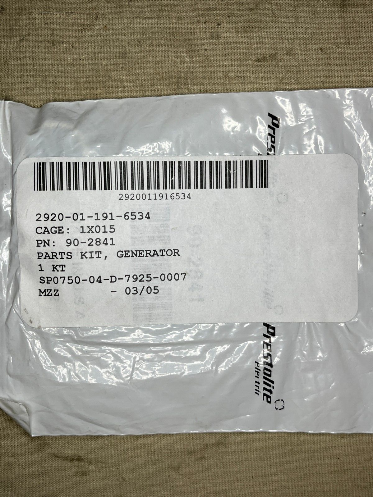 M998 HMMWV PRESTOLITE 90-2841 ENGINE GENERATOR PART STARTER KIT 2920-01-191-6534