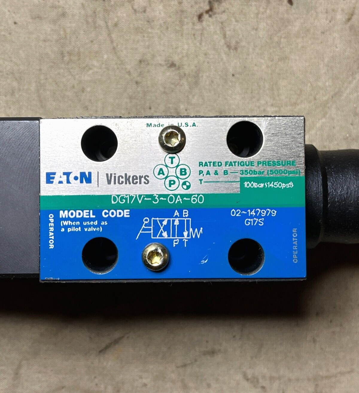 EATON 02-147979 DIRECTIONAL CONTROL VALVE 20GPM DG17V-3-0A-60 4820-01-656-5710
