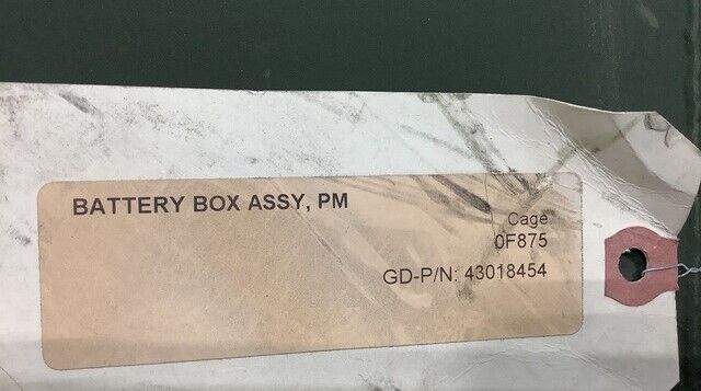 GENERAL DYNAMICS 43018454 BATTERY BOX ASSEMBLY 6160-01-610-7669 LSV M1161 M1163