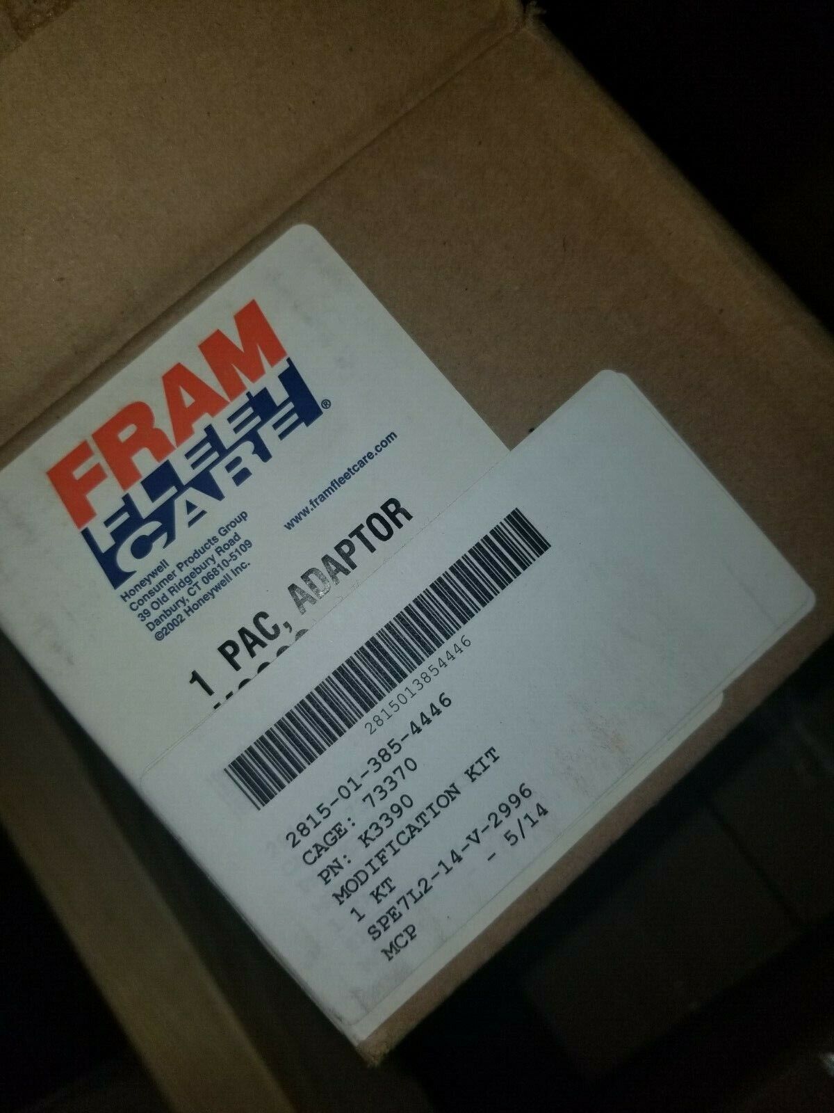 Fleetguard Cummins Adapter Kit For Lf3333 - 3301340S 2815-01-385-4446