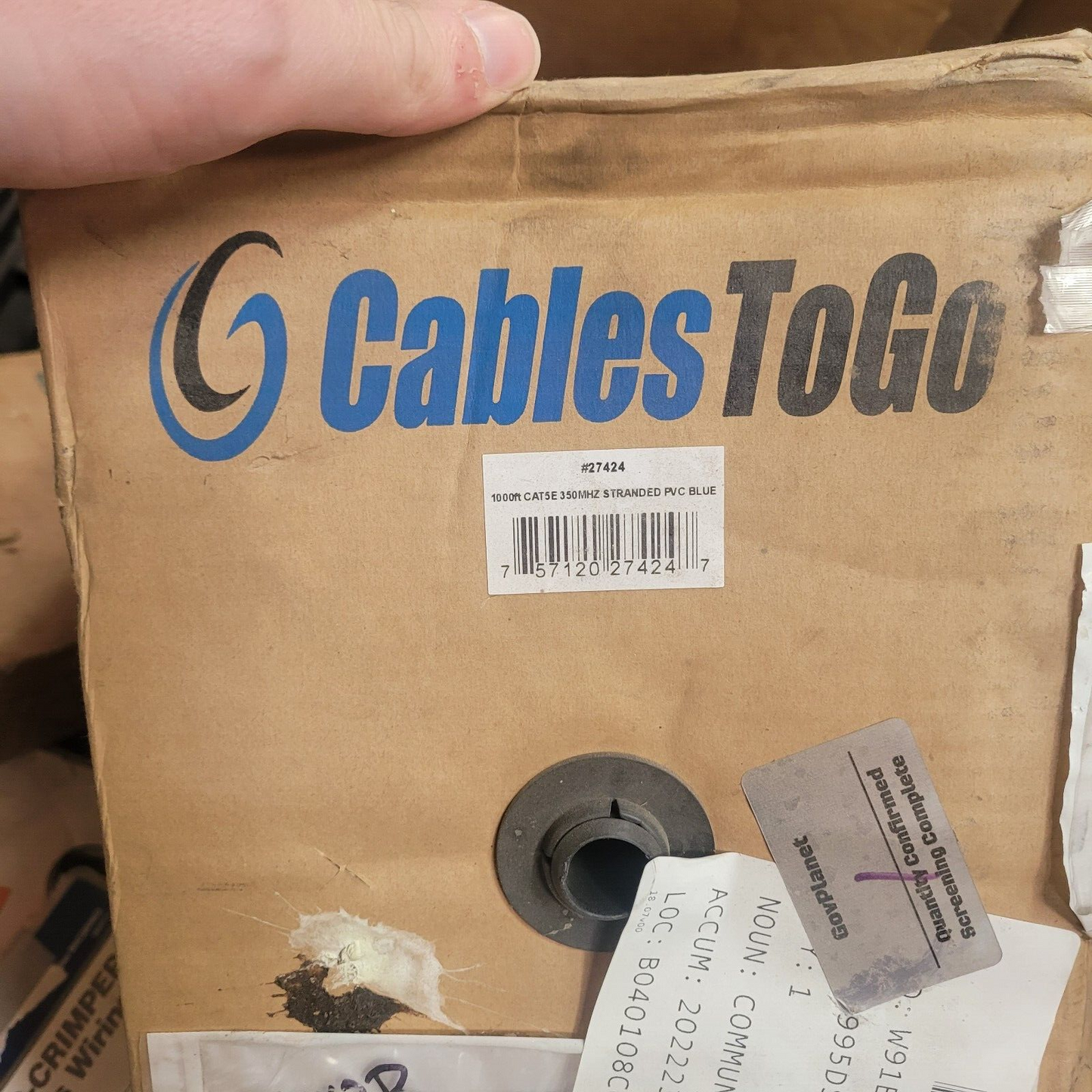 27424 1000FT CAT 5E 350MHZ STRANDED PVC CMR CABLE - BLUE USA-STOCK